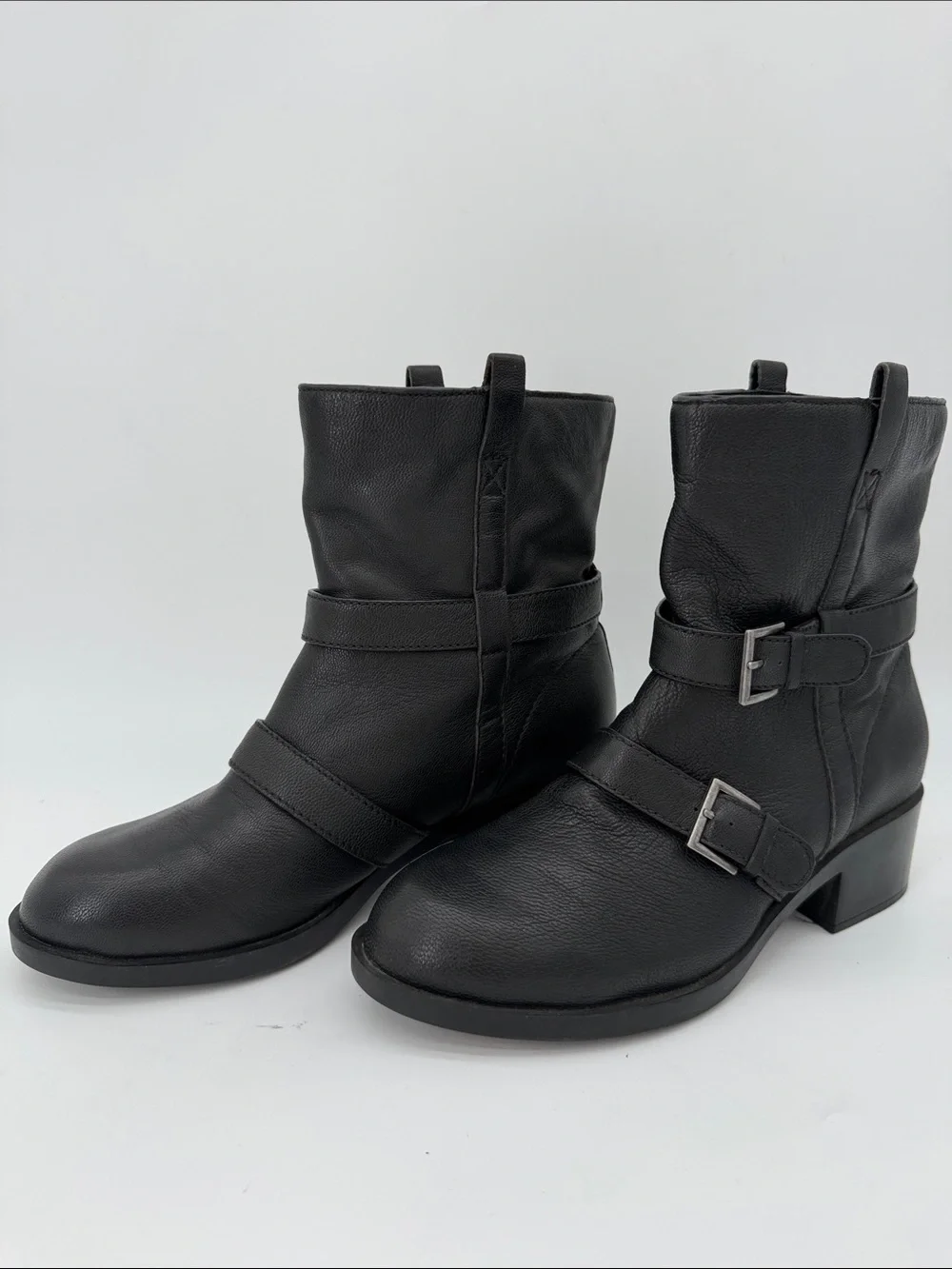Cole Haan Fabrizia X Nike Buckle Moto Pull On Ankle Boots Women's Size 9.5B